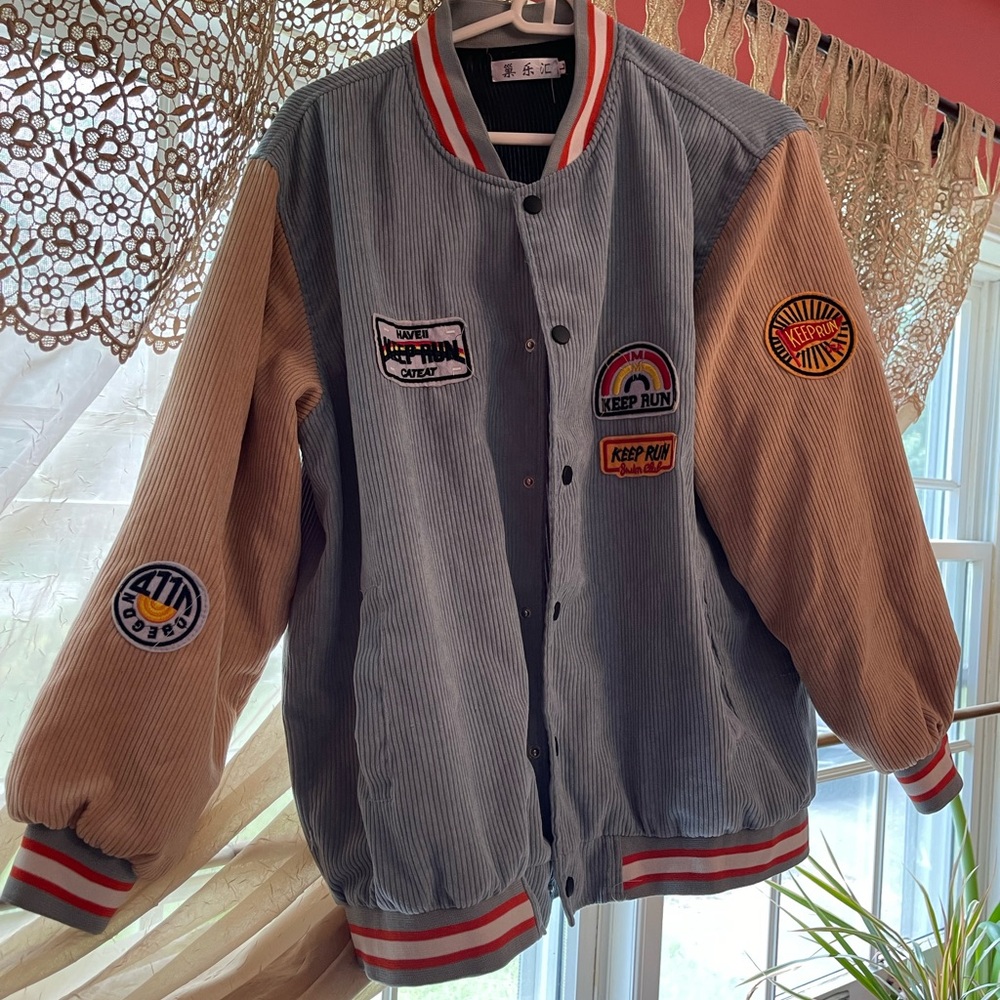 Bomber jacket with patches